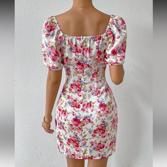 SHEIN Pink Floral Mini Dress - Picture 2 of 3
